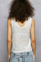 POL Textured Knit V-Neck Tank with Lace Trim