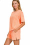 Zenana Halo Snow Washed Short Sleeve Tee and Shorts Set