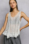 POL Crochet Fringe Hem Tank Top