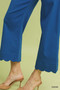 Umgee Scallop Hem Wide Leg Pants