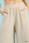 Umgee Frayed Hem Wide Leg Pants