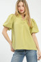 Umgee Seersucker Puff Sleeve Blouse
