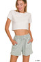 Zenana Halo Snow Washed Short Sleeve Tee and Shorts Set