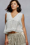 POL Textured Lace Cropped Tank with Trim Detail