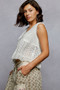 POL Textured Lace Cropped Tank with Trim Detail