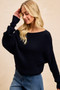 BiBi Waffle Knit Off Shoulder Top