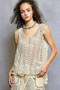 POL Crochet Fringe Hem Tank Top