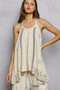 POL Lace Ruffle Halter Neck Double Gauze Top with Crochet Patch