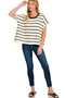 Zenana Striped Oversize Sweater Top