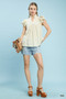 Umgee Ruffled Sleeve Textured Blouse