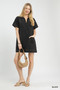 Umgee Eyelet Short Sleeve Shift Dress with Pocket