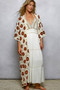 POL Open Front Floral Crochet Longline Cardigan
