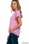 Zenana Hacci Slub Rolled Up Sleeve Tee
