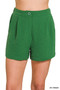 Zenana Woven Airflow Back Elastic Waist Shorts