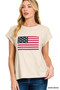 Zenana Full Size US Flag Round Neck Short Sleeve T-Shirt Plus Size
