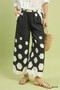 Umgee Hexagon Print Wide Leg Pants with Scalloped Hem