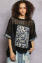 POL Floral Patchwork Lace Accent Blouse