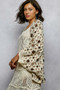 POL Open Front Floral Pattern Crochet Cardigan