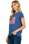 Zenana Full Size US Flag Round Neck Short Sleeve T-Shirt Plus Size