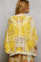 POL Open Front Crochet Cardigan with Scalloped Edge