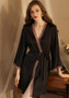 Sexy Pajamas Women'S Nightgown Long-Sleeved Lace Bathrobe Pajamas Homewear