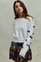 SO ME Mardi Gras Glitter Bow Ribbon Sweater Knit Top