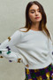 SO ME Mardi Gras Glitter Bow Ribbon Sweater Knit Top