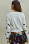 SO ME Mardi Gras Glitter Bow Ribbon Sweater Knit Top