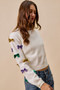 SO ME Mardi Gras Glitter Bow Ribbon Sweater Knit Top