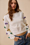 SO ME Mardi Gras Glitter Bow Ribbon Sweater Knit Top