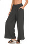 Zenana Woven Airflow Elastic Waistband Pants