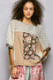 POL Floral Patchwork Lace Accent Blouse