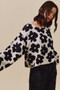 SO ME Loose Fit Flower Lightweight Sweater Top