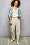 POL Open Front Floral Crochet Cardigan