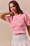 SO ME All Over Heart Valentine Cropped Sweater