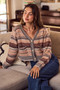 SO ME Textured Variegated Multi Color Cardigan