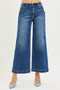 RISEN High Rise Wide Leg Jeans With Pocket Button Detail