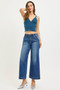 RISEN High Rise Wide Leg Jeans With Pocket Button Detail