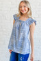 And The Why Boho Print Ruffle Baby Doll Tank Top