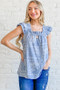 And The Why Boho Print Ruffle Baby Doll Tank Top