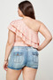 Plus Size Ditsy Floral One Shoulder Bodysuit​