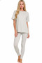 Zenana Brushed Dty Microfiber Short Sleeve Top and Pants Loungewear Set