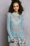 POL Openwork Round Neck Knit Cover Up
