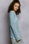 POL Openwork Round Neck Knit Cover Up