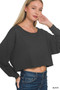 Zenana French Terry Boatneck Crop Top