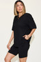 Basic Bae Full Size V-Neck Drop Shoulder T-Shirt and Shorts Set