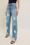Judy Blue Full Size High Waist  Rigid Magic Star Shaped Destroy 90's Straight Jeans Plus Size