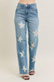 Judy Blue Full Size High Waist  Rigid Magic Star Shaped Destroy 90's Straight Jeans Plus Size