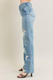 Judy Blue Full Size High Waist  Rigid Magic Star Shaped Destroy 90's Straight Jeans Plus Size