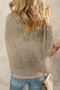 Openwork Round Neck Half Sleeve Knit Cover Up